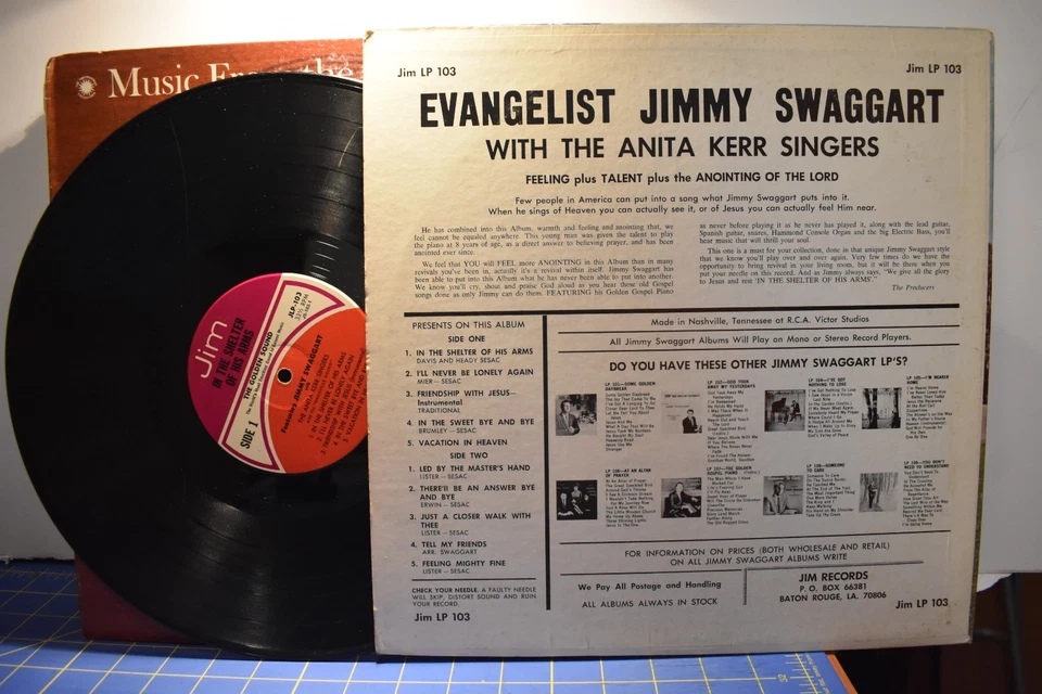 Jimmy Swaggart Anita Kerr Singers In the Shelter of His Arms LP Jim JLP-103 Mono - Image 2 of 2