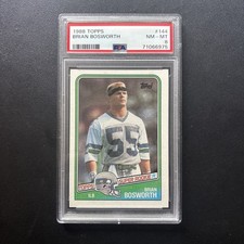 1988 Topps - Brian Bosworth #144 (RC) PSA 8 NM/MT Rookie Card Seattle Seahawks. rookie card picture