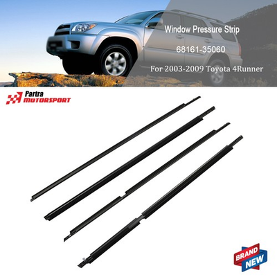 #ad Fit For Toyota 4Runner 2003 2009 Rubber Black Automotive Window Pressure Strip $31.20