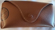 Ray-Ban Bausch Lomb Sunglasses Case Tan Pebbled Leather Snap Closure