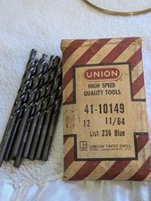 10 NEW Union 41-10149 Screw Machine Length 11/64  Drill bits