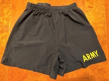 US Army APFU PT Shorts Black Medium Physical Fitness Uniform Training Running