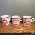 3 Fiesta Homer Laughlin Red Diner Mugs - From 2005/2006 Red & White Ring Handle