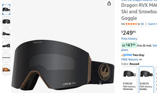 NEW Dragon 280 goggles RVX Mag OTG Goggle dark smoke  Bonus LL Amber Lens