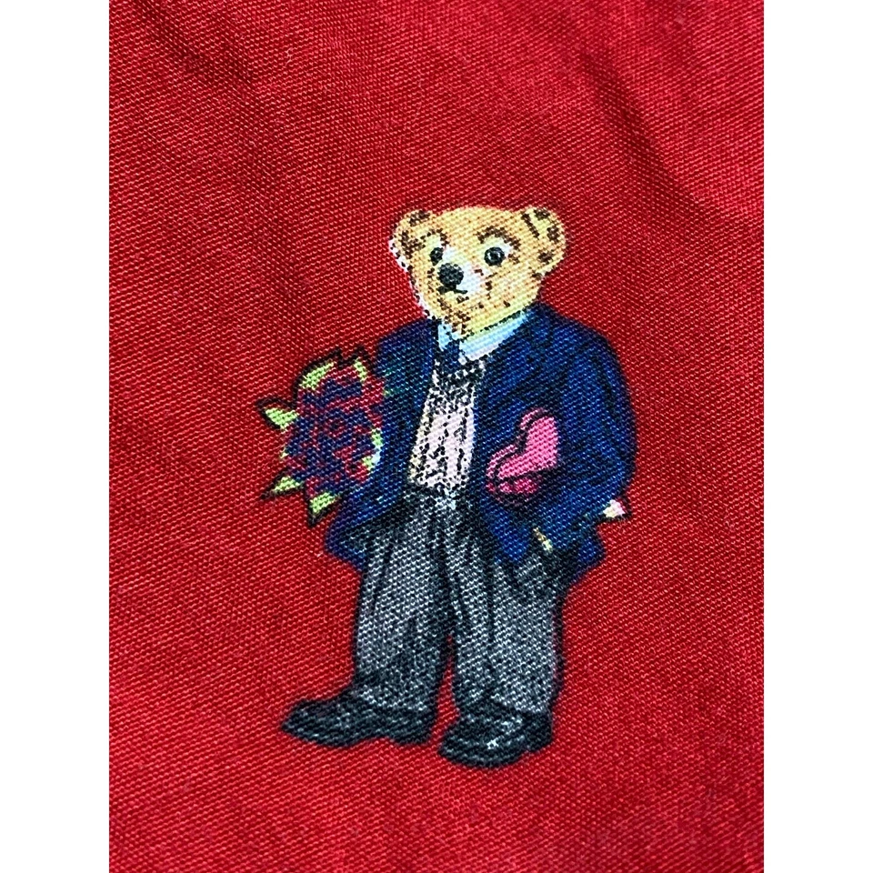 Pantalones cortos de pijama/sueño jersey rojo vintage Polo Bear de Ralph Lauren para hombre talla XL Foto 4 de 4