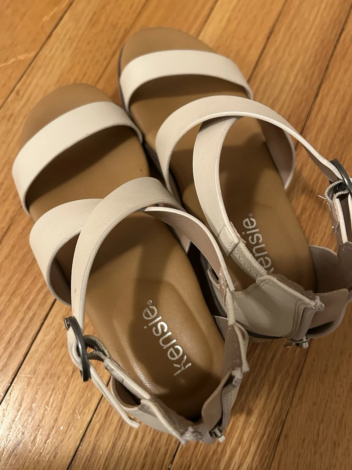 Sandalias para mujer Earth Origins beige correas ajustables plantilla cómoda Foto 2 de 4