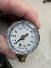 Ashcroft Pressure  Gauge 0-100 PSI  1 1/2 Inch Face New No Box
