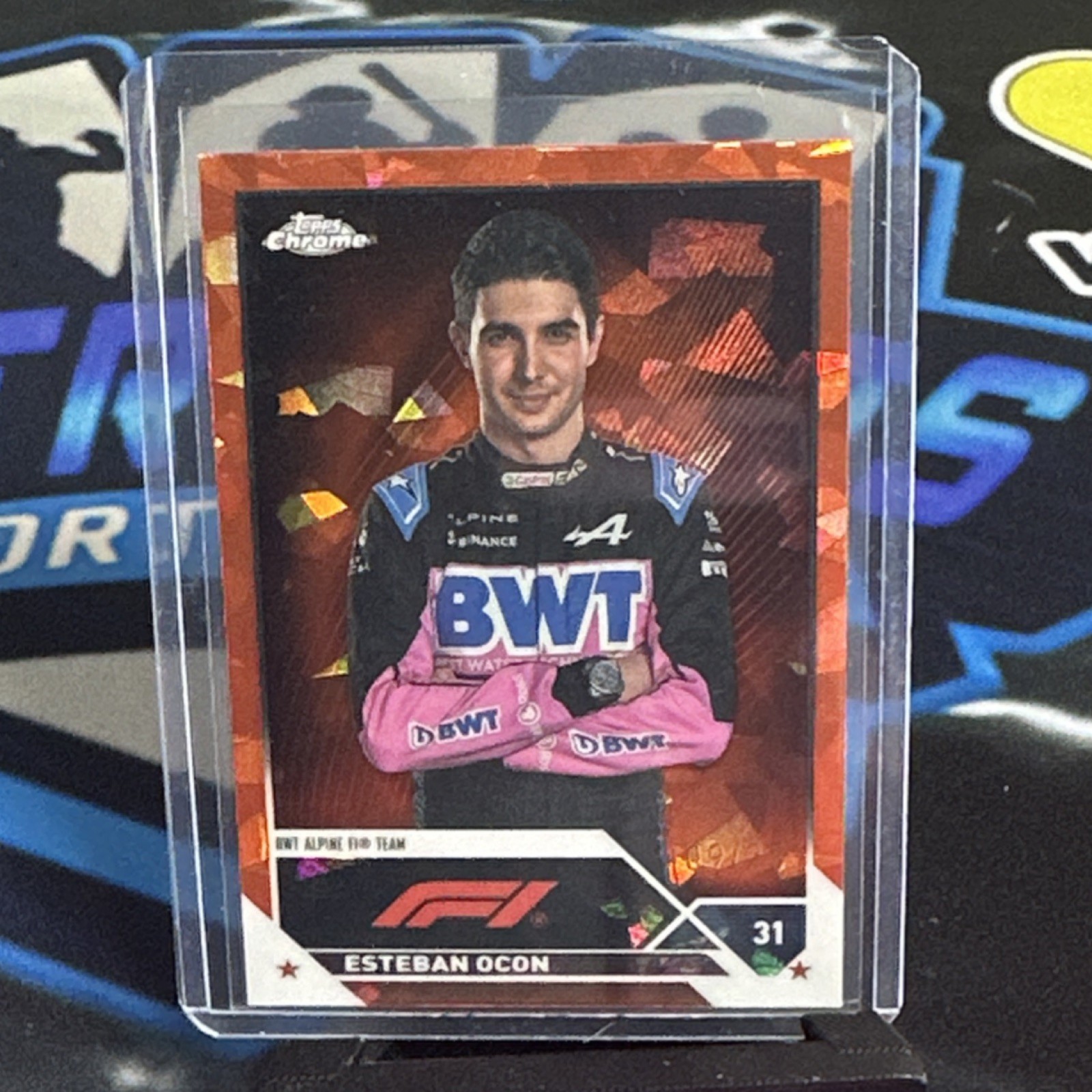 2023 Topps Chrome Sapphire F1 Esteban Ocon Alpine Orange 9/25 Drivers #29