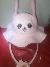 Little Girl Pink Sun Hat With Ears That Move