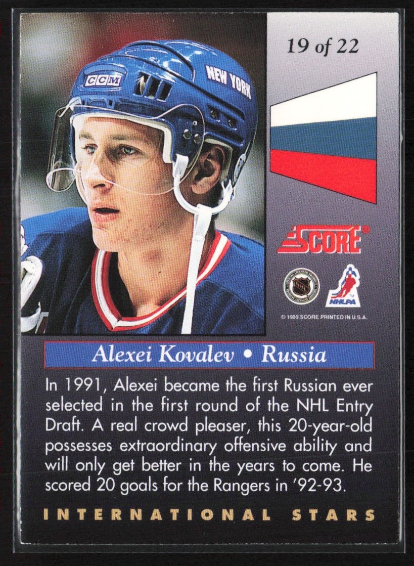 1993-94 Score International Stars Alexei Kovalev New York Rangers