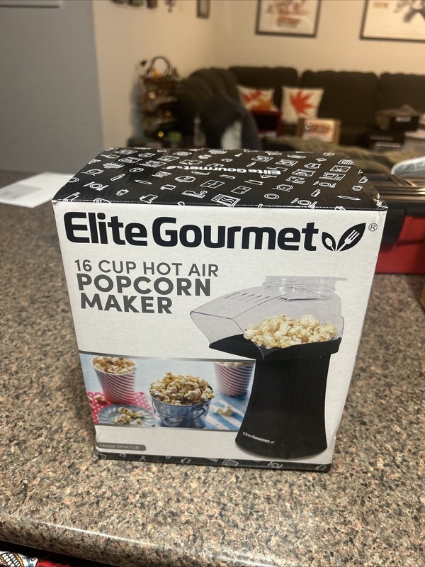 Elite Gourmet Fast 16 Cup Hot Air Popcorn Popper Electric Popcorn Maker