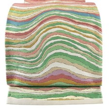 JAPANESE KIMONO BELT FUKURO OBI GREEN ROKUTSU-GARA PURE SILK DD10243