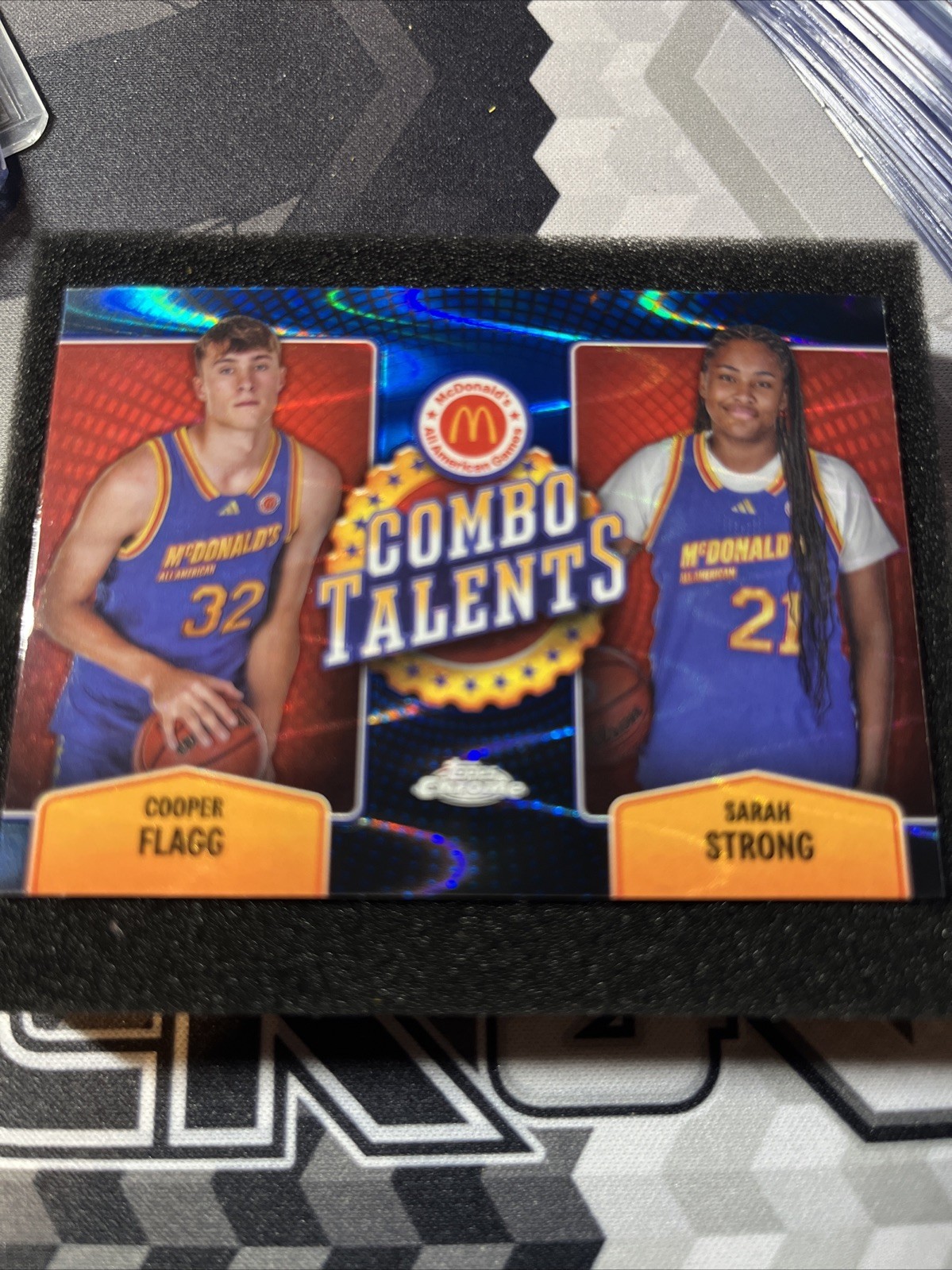 2024 Topps Chrome McDonalds - Cooper Flagg / Sarah Strong #COT-COP Blue Ray Wave