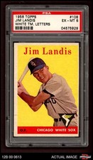 1958 Topps #108 Jim Landis White Team White Sox COMMON VARIATION PSA 6 - EX/MT