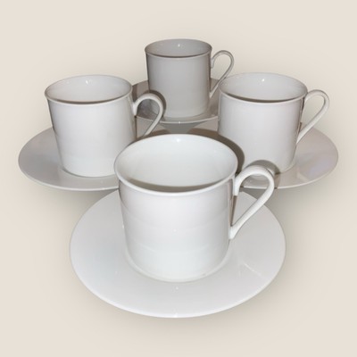 Gordon Ramsay Royal Doulton Casual Dining 4x Cups & Saucers White Retired