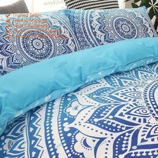 Indian Handmade Floral Mandala Art Bedding Set Bed Cover Bohemian