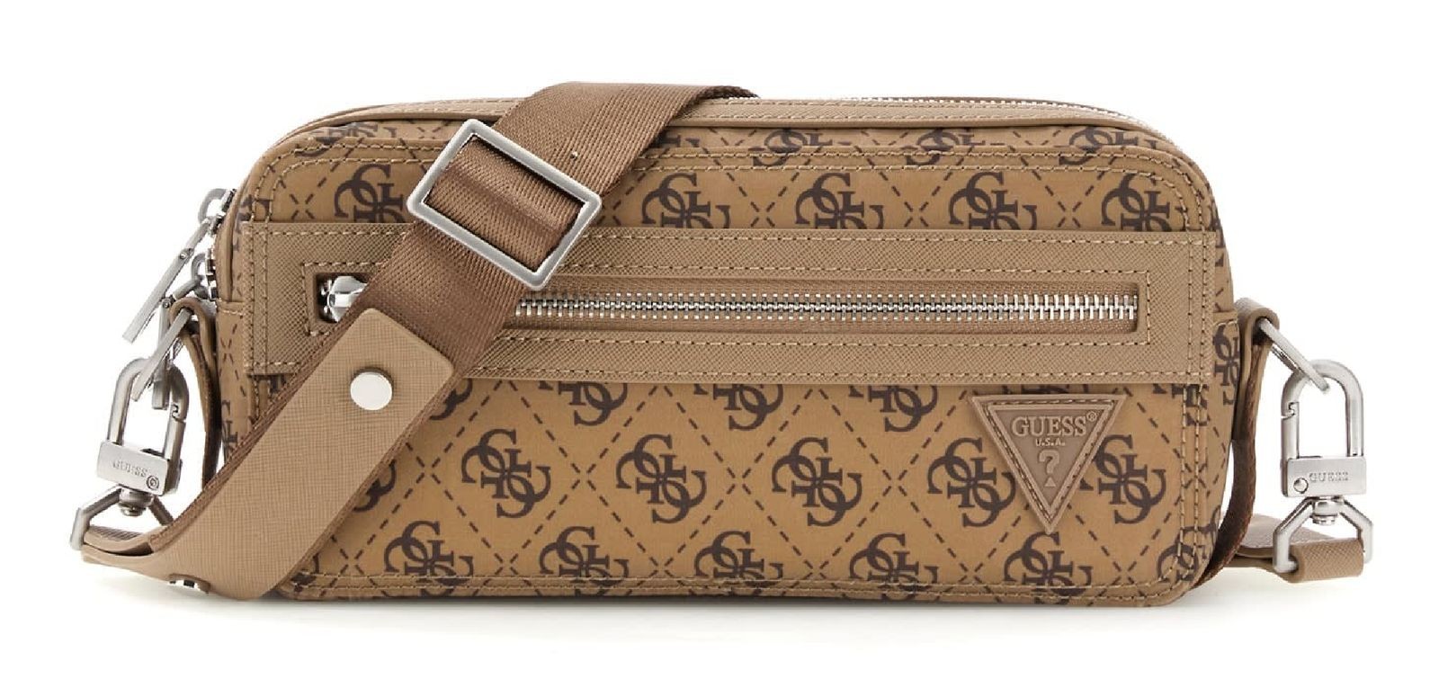 GUESS cross body bag Berlin Camera Bag S Beige Brown