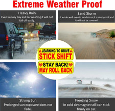 Learning to Drive Stick Shift Car Magnet - Colorful, Reflective, Weather-Resi...