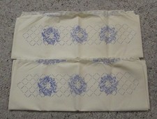 1 pair stamped ready to embroider pillow cases cotton poly 20" by 29" queen NOS