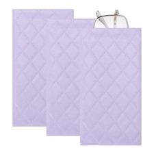 Squeeze Top Sunglass Pouch, Lattice PU Leather Soft Eyeglass Pouch 3 Purple