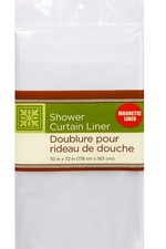 Sweet Ez Dream Clear PEVA Magnetic Shower Curtain Liner, 70x72 Inches, Waterp...
