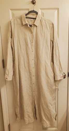 MUJI shirt dress  - beige - with pockets - with original belt and skirt slip