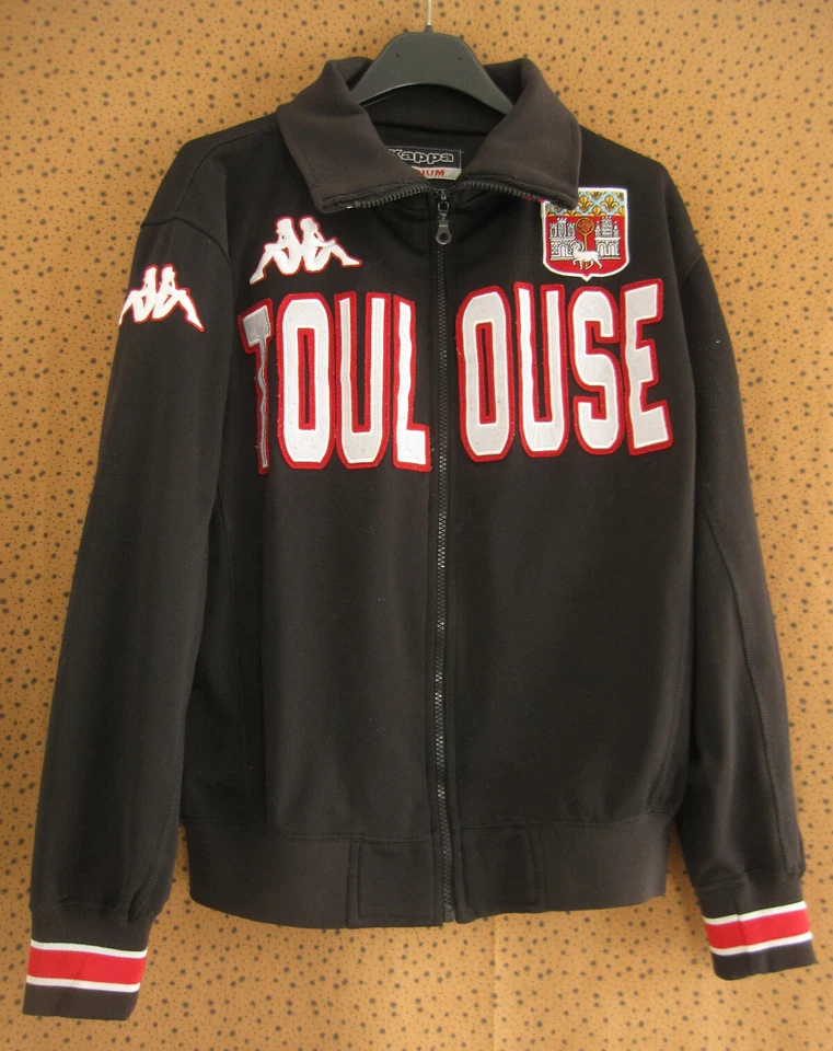 Veste Toulouse Vintage Noir rouge Jacket Homme Kappa Sport football - M - Photo 1/4