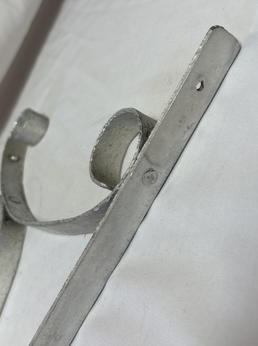 Vintage Hammered Aluminum Wall Bracket Plant Hanger 14"H 9.5"Arm - Picture 8 of 8