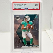 2020 Panini Mosaic Tua Tagovailoa #203 Rookie Card - PSA 9. rookie card picture
