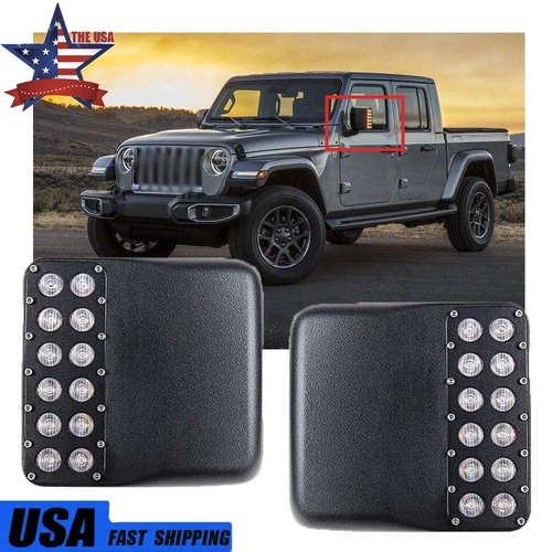 LED Side Mirror Light W/ Turn Signal For Jeep Wrangler JL JLU Gladiator JT 18-up
