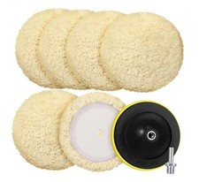 Pcs Wool Buffing Polishing Pads Hook Loop Cutting Pads 8 Inch 6 Original Color