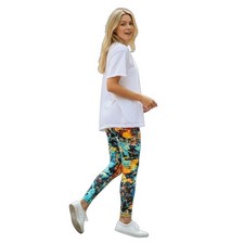 Abstract Apparel Made in USA. All over cosmic print. Size 1X leggings. NWOT Fun