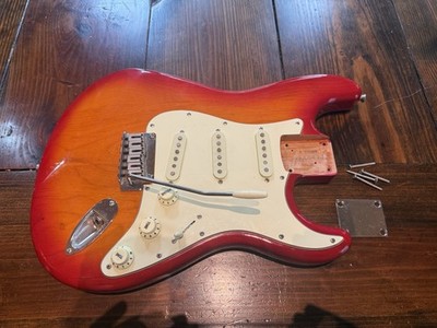 Squier Standard Stratocaster Loaded Body, Cherry Sunburst Mint Green Pickguard