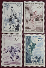 France 1956 N° 1072 à 1075,SERIE SPORTIVE, NEUF ** cote 25 €