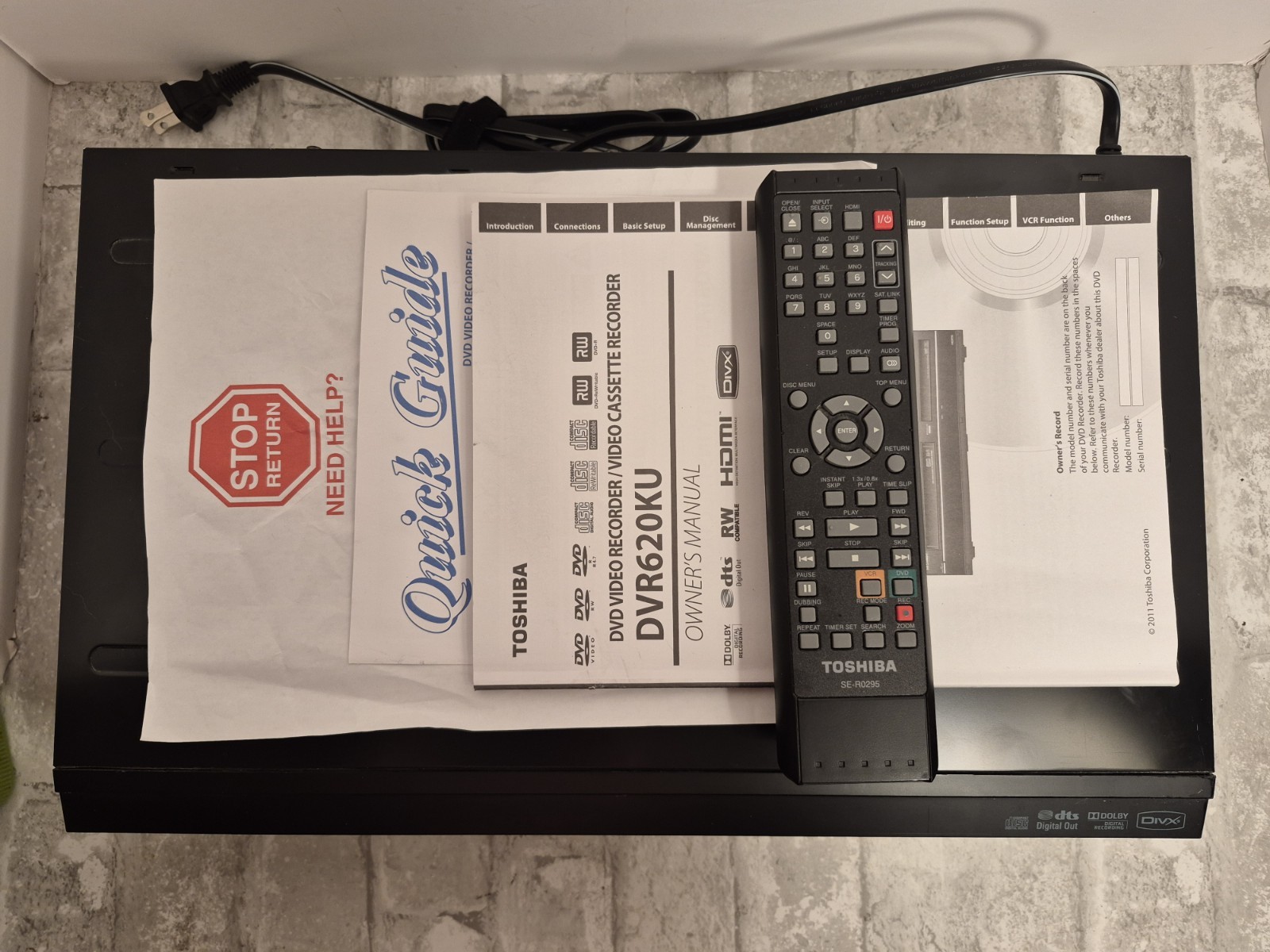 Toshiba DVR620KU DVD VHS Recorder VCR Combo Player HDMI 1080p PARTS/REPAIR ONLY