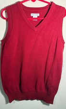 Amazon Essentials Boys Red Sweater Vest XS (4-5) V-nEck Pullover Sleeveless