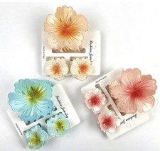 Fashion Jewelry Flower Multicolor Hair Claw Clips Set With Teeth for Women
