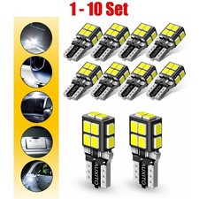 10-100 White T10 W5w 194 168 Led License Plate Interior Light Bulb 2835smd 6500k