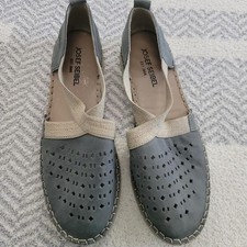 Josef Seibel gray leather espadrille flats