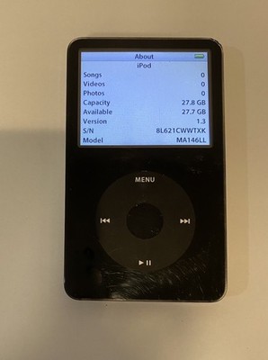 A1775 Apple iPod classic 5世代 A1136 30GB Apple iPod classic 5th Generation 30GB - Black - with New Battery