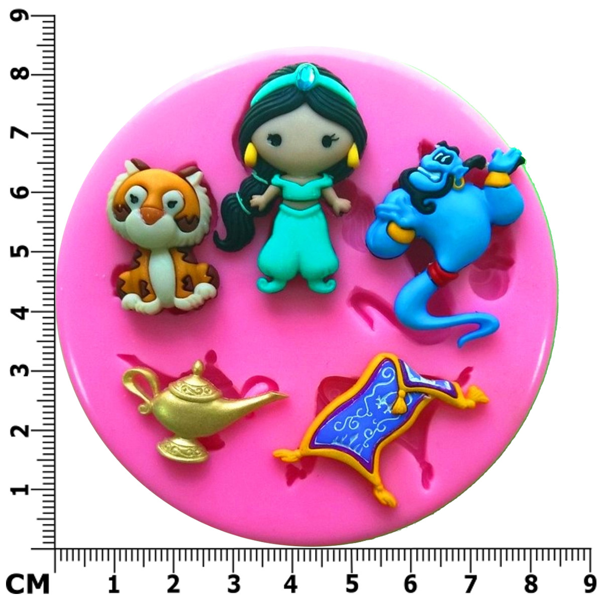 Princess Jasmine Genie Rajah Aladdin Silicone Mould by Fairie Blessings
