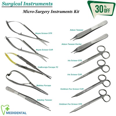 CHIRURGISCHE Mikrochirurgie operierende Instrumente Kit Baumwolle & Gewebe Haltepinzette