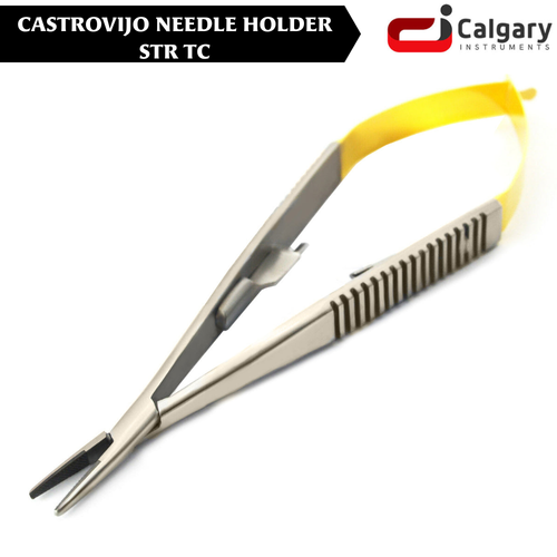 CASTROVIEJO NEEDLE HOLDER STRAIGHT END TC Medical Grade Stainless Steel 14cm - Picture 2 of 4