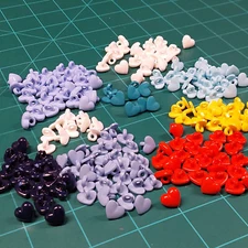 Lot of 211 Vintage DILL Buttons HEARTS Sewing 11mm Shank Plastic W Germany