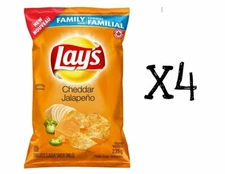 4x Bags Lays Cheddar Jalapeno Chips Large Family Size 235g From Canada Fresh New