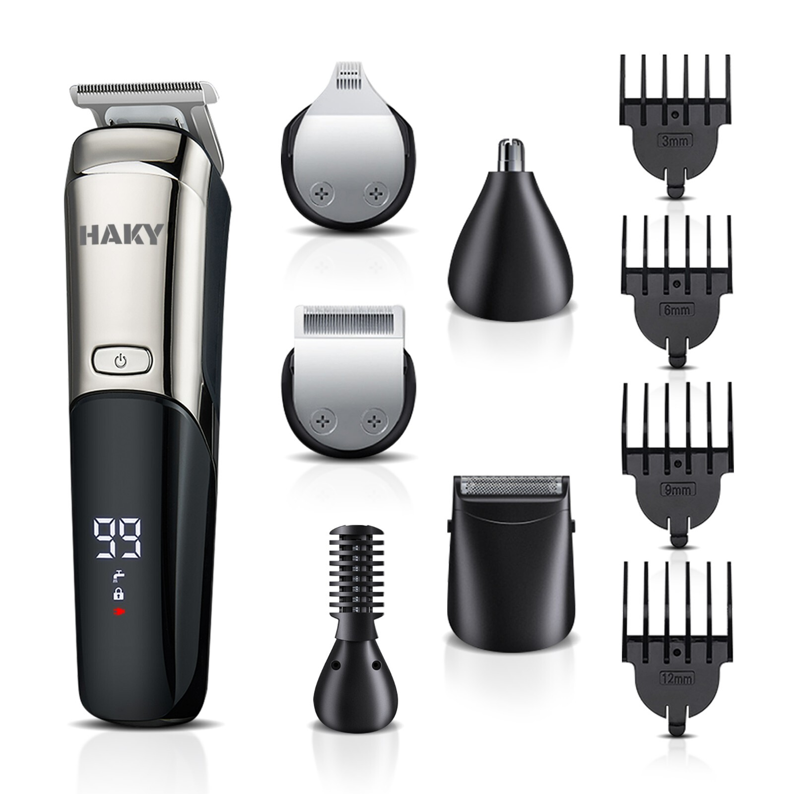 Haky Hair Trimmer kit for Men, 6-in-1 Grooming kit, Professional Barber Clippers