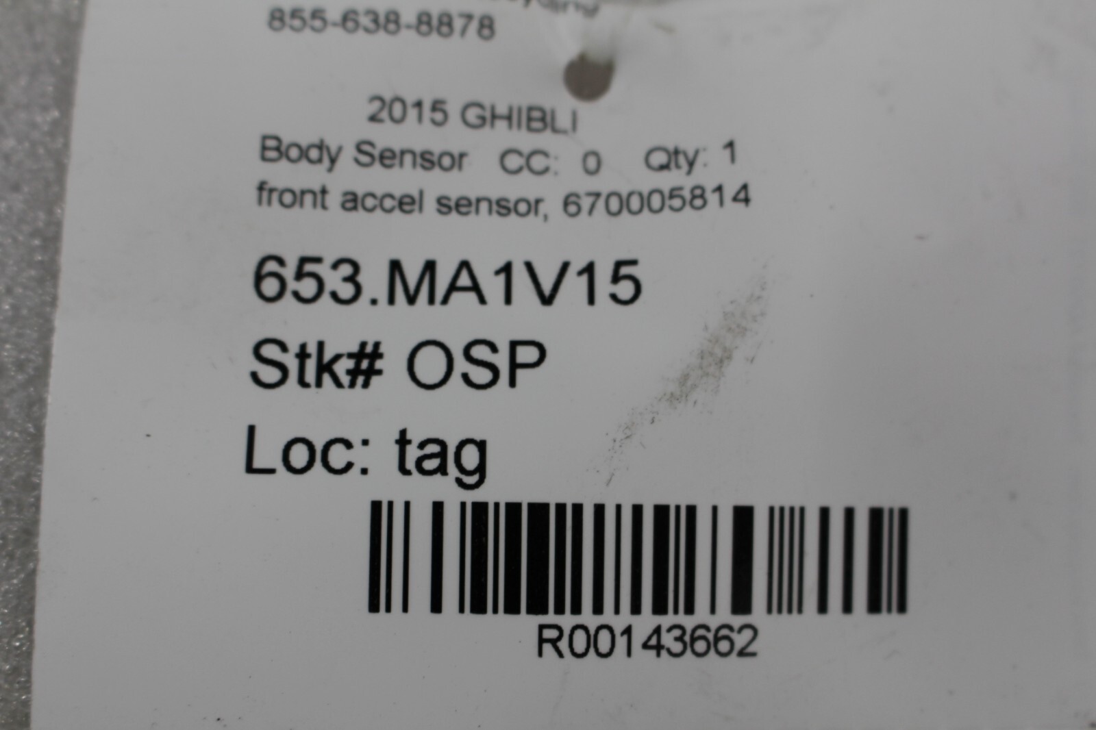 Maserati Ghibli, Quattroporte, Front Accelerator Sensor, Used, P/N 670005814