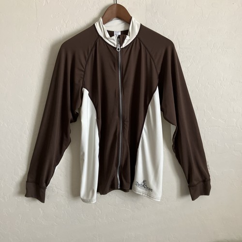 Rash Guard Jacket Womens L Brown Long Sleeve Zip Up Water Resistant Outdoor Boat