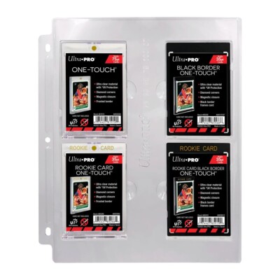 (1 Page) Ultra Pro Page For One Touch Card Holders - Rigid Design - Lock-In Tabs