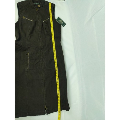Lauren Jeans Co Ralph Lauren Brown Denim Dress Zip Up Sleeveless Size 8 New $169 - Picture 10 of 10